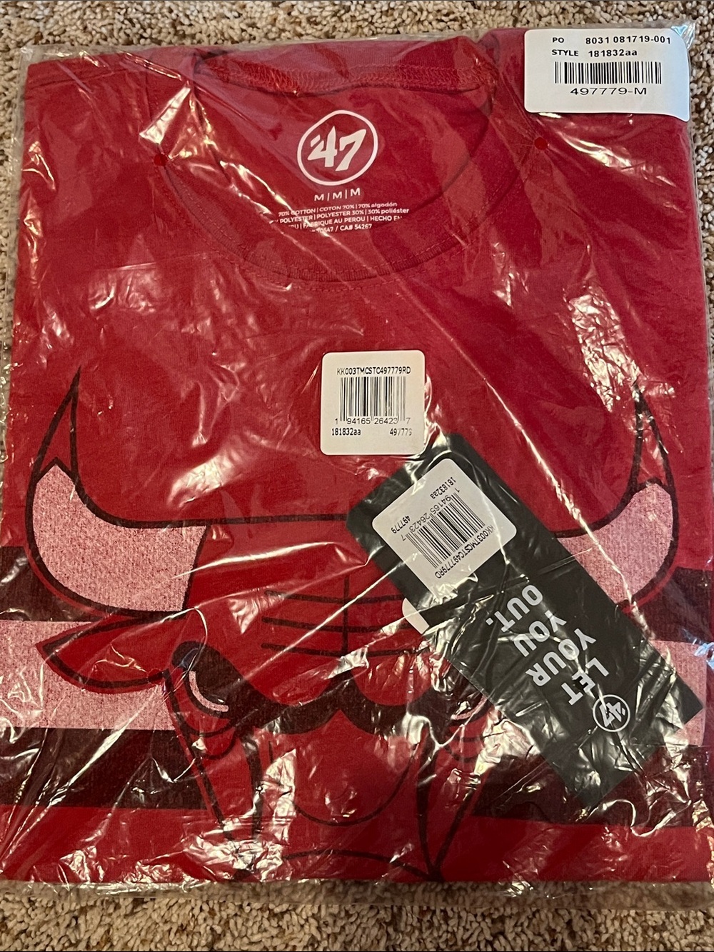 47 Red Chicago Bulls Graphic Short Sleeve Tee